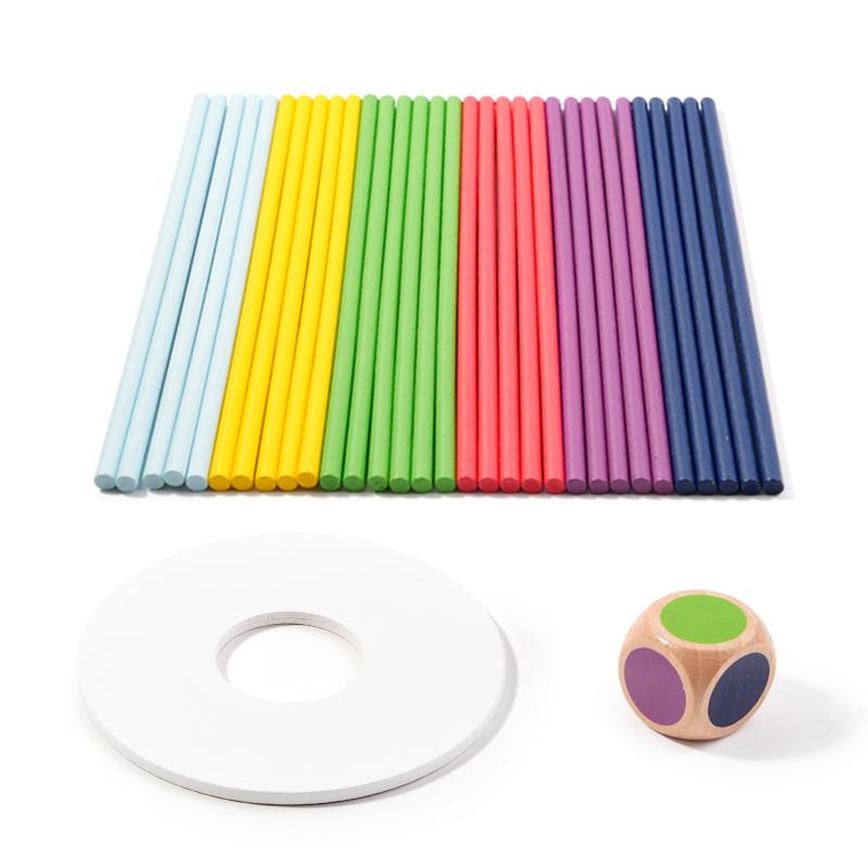 Kids Wooden Sticks Steady Stacking Puzzle Toys Montessori Color Building Blocks Balance Games Educational Toys Patience Training