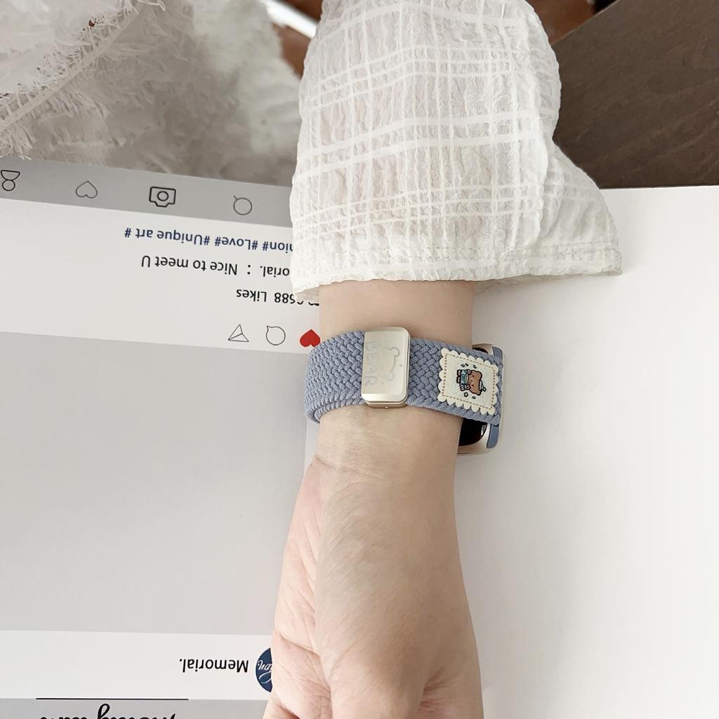 Для Apple Applewatchs10 Часы с iwatch789 Поколения SE Милый Медведь Плетеный Магнитная Пряжка