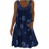 GMXIA Женские модные летние весенние повседневные платья без рукавов с U-образным вырезом и принтом
