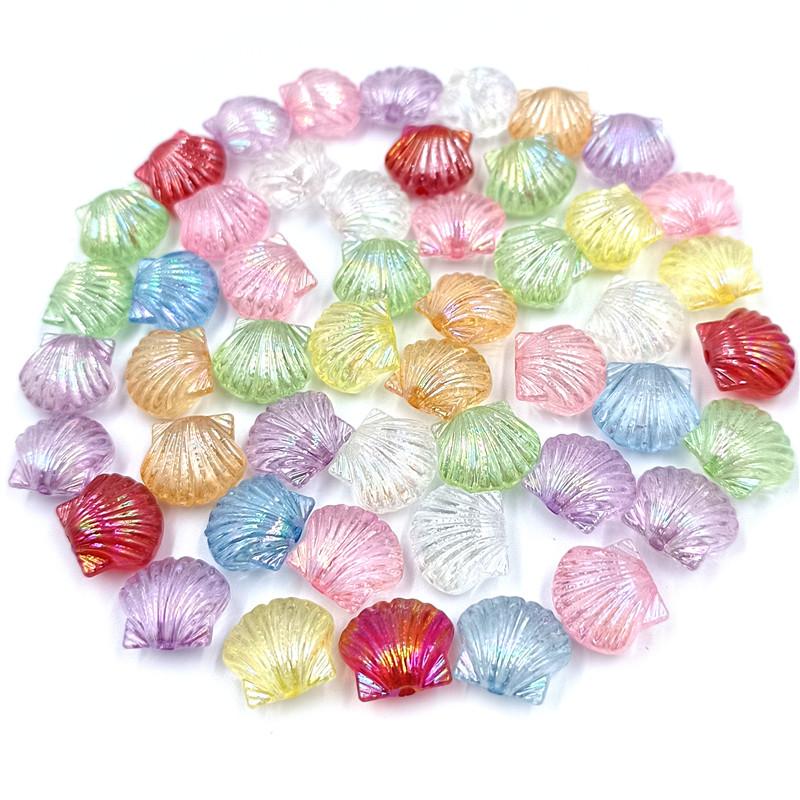 20Pcs Acrylic Ocean Style Jewelry Beads AB Shell Loose Beads DIY Necklace Handmade Accessories