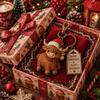 Decorative Keychain Charm Christmas Santa Claus Keychain, Cartoon Snowman Reindeer Elf Highland Cow Gingerbread Man Ornament Keyring, Xmas Character