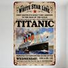 Винтажная металлическая жестяная табличка White Star Line Titanic, ретро плакат с океанским лайнером для мужской пещеры, бара, кафе, домашнего декора, состаренная, с потертостями