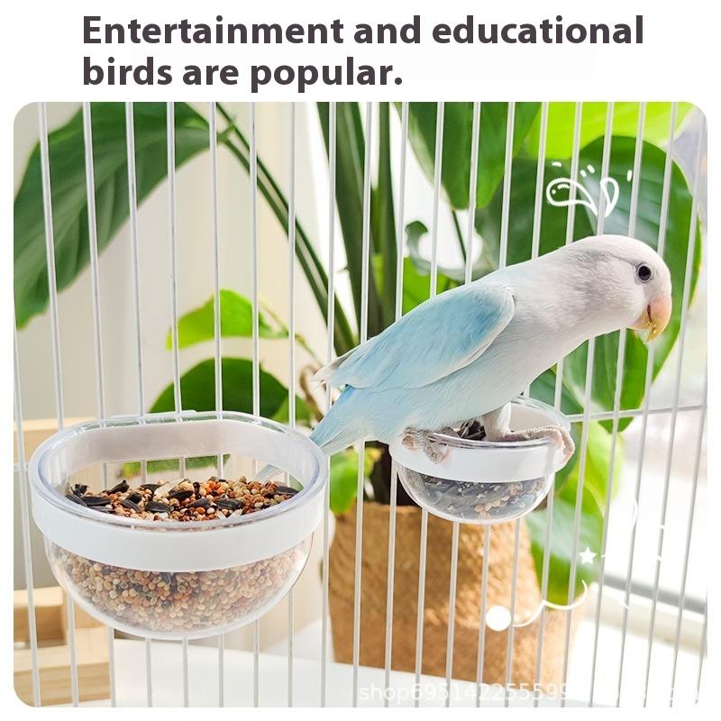 Миска для кормления птиц Съемная прозрачная миска Пластиковая кормушка для клетки Удобная подвесная кормушка для семян и воды для попугаев