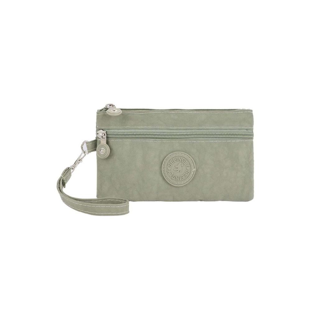 With Lanyard Double Layer Wallet Nylon Simple Money Handbag Fashion Zipper Coin Purse Travel