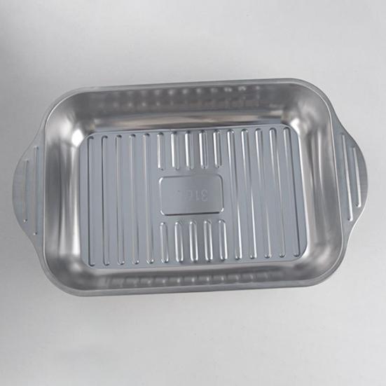 Stainless Steel Roasting Pan with Lid And Handle Heavy Duty