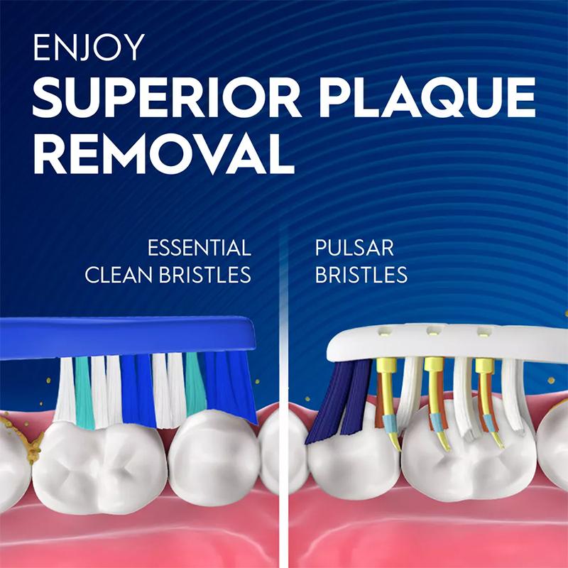 ORAL B Pro-3D White Pulsar Вибрирующая электрическая зубная щетка на батарейках, упаковка 2 шт., вибрирующие щетинки, тонкая ручка со встроенным источником питания