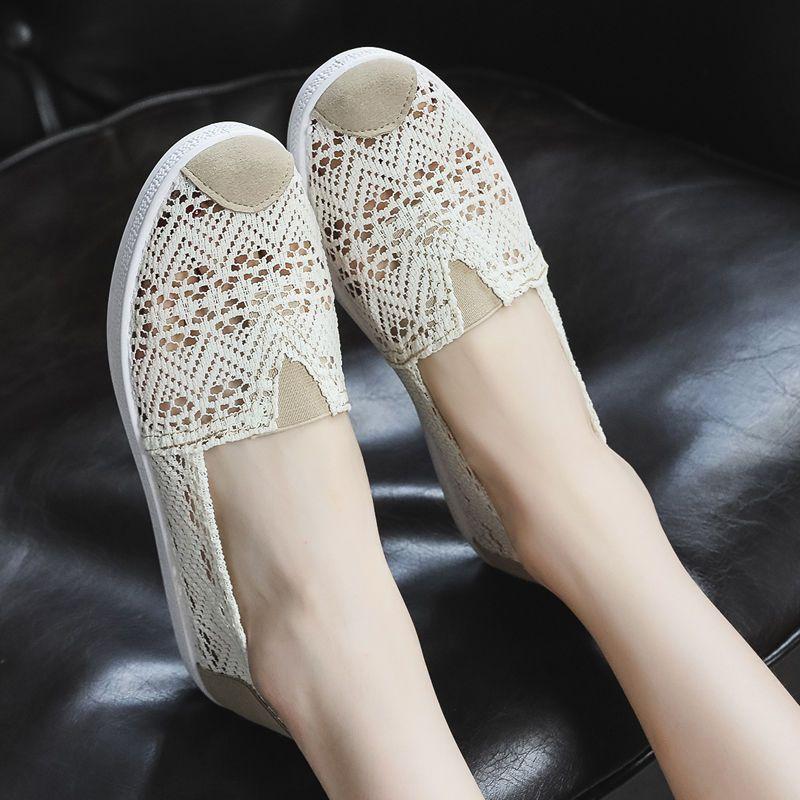 Summer Mesh Shoes Soft Sole Anti-skid Comfortable Breathable Flat Heel Women's Shoes Casual Fisherman's Shoes
