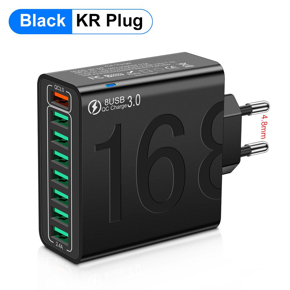 Total 150W Charger USB Quick Charge 3.0 Mobile Phone Charge Adapter Fast Wall Charger For iPhone Xiaomi EU/US/KR Plug