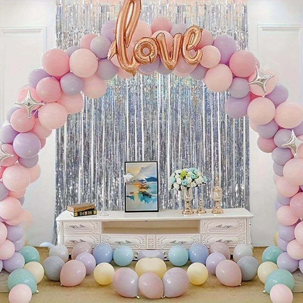 2pcs Laser Rain Curtain Scene Setting Door Curtain Tassel Curtain Decorative Tassel Curtain