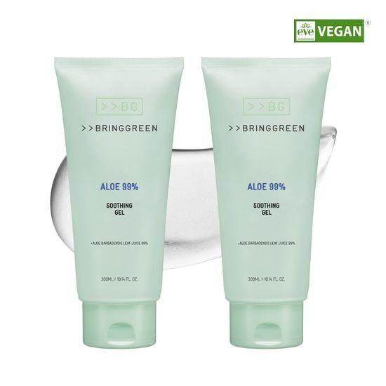 Bring Green Aloe 99% успокаивающий гель 300 мл+300 мл Двойная акция
