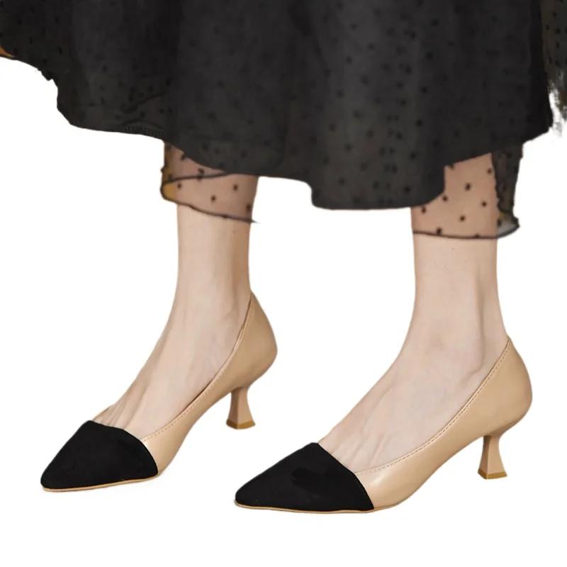 Модная женская обувь 2024 года, брендовые женские туфли без застежек на высоком каблуке, модные цветные туфли для офиса и карьеры, сексуальные туфли с острым носком на каблуках для женщин Zapatos