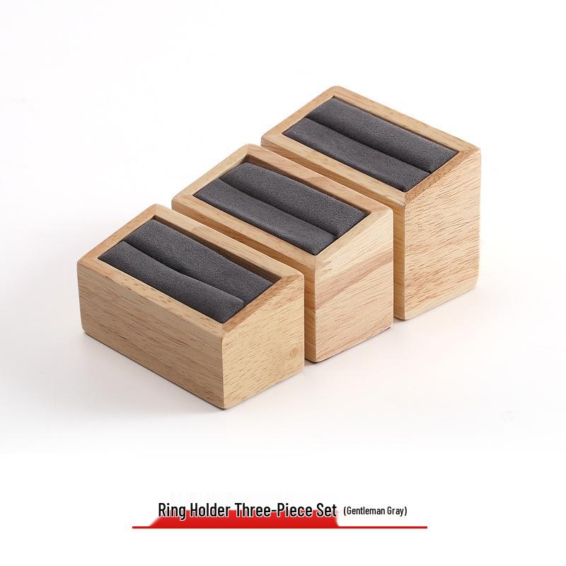 Деревянная подставка для украшений из массива дерева для серег, колец и ожерелий с нефритовым подносом