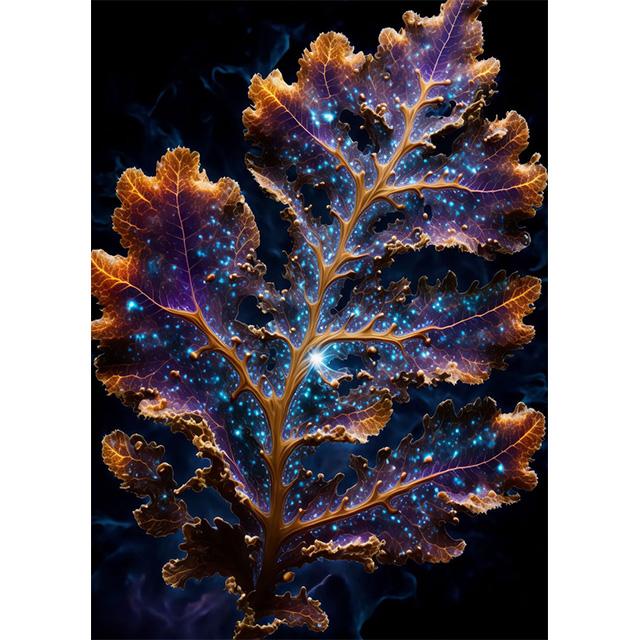 Фэнтези Растения Галактический Сад Листья Принты Постер Холст Картина Современное Настенное Искусство Картинки Для Гостиной Спальни Домашний Декор