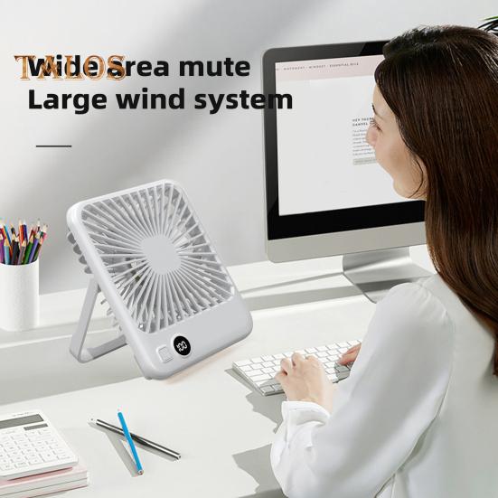 Электрический мини-вентилятор с бесщеточным двигателем, 5 скоростей, мощный поток воздуха, низкий уровень шума, компактный дизайн, портативный вентилятор воздушного охлаждения