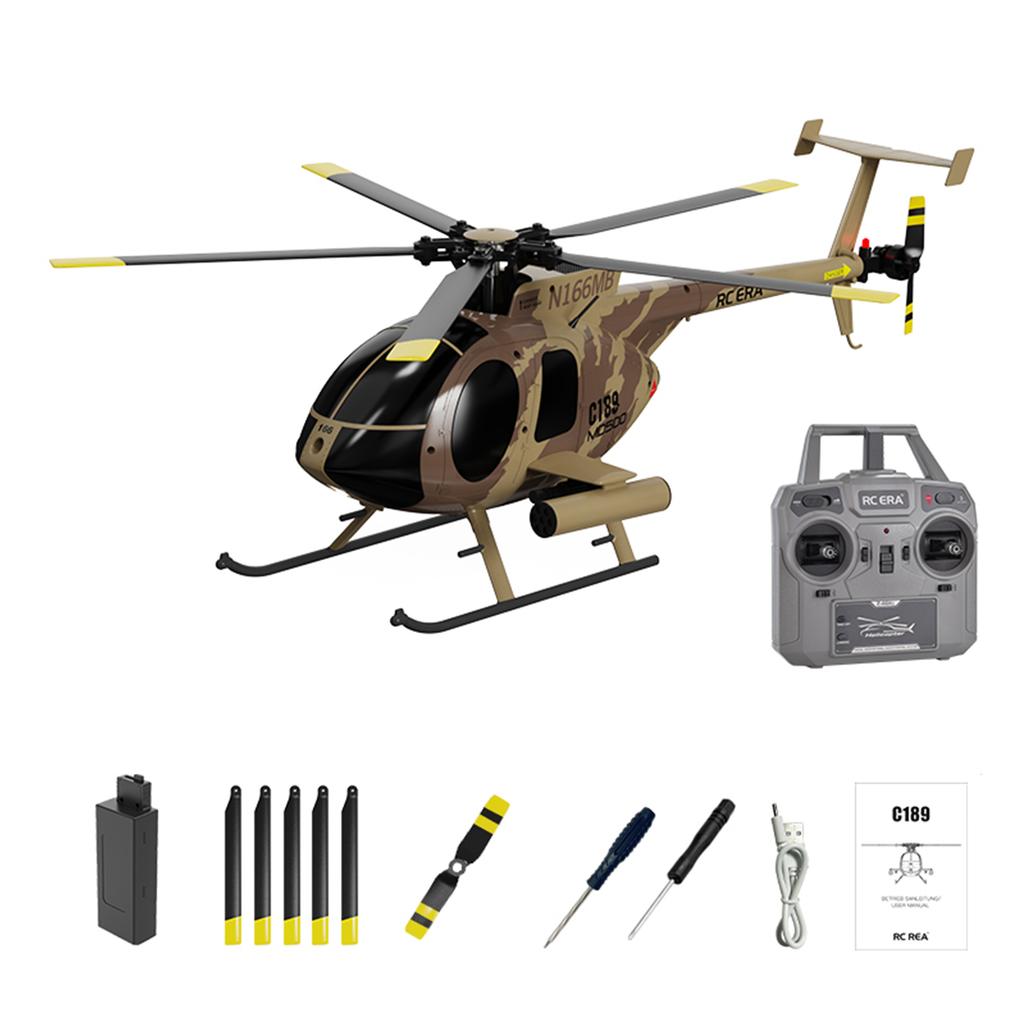 1:28 C189 RC Вертолет MD500 Бесколлекторный двигатель Двухмоторный Модель с дистанционным управлением 6-осевой гироскоп Самолет-симулятор