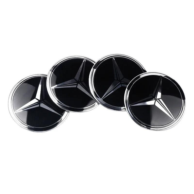 GLC GLB 4pcs 56mm Car Wheel Center Caps Stickers For Mercedes Benz AMG E S C A B Class GLE GLS CLS GLA GLK GLB W205 W206 W221 W