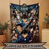 Custom Name Personalized Detective Conan Print Blanket, Home Decor, Bedroom, Sofa, Camping, Couch, Gifts for Birthday Christmas