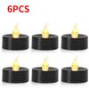 12/1PCS LED Electronic Candles Black Flameless Battery Operated Candle Lamps Halloween Xmas Wedding Party Decoration Lighting