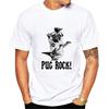 2019 Brand Customized New Retro Mens Pug Play Guitar Print T shirt Boy Summer Funny Hipster Graphics Tees gt146