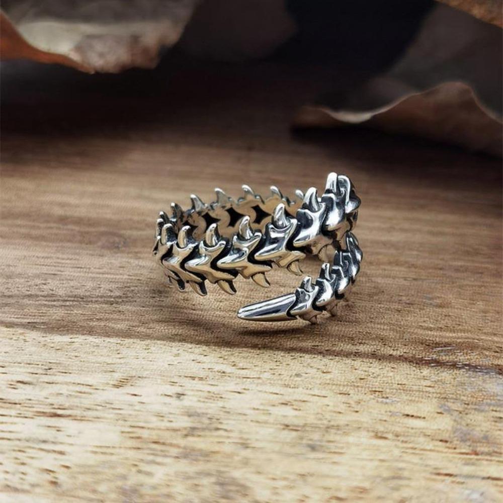 Аниме Кольцо Канеки Косплей Регулируемое Открывающееся Унисекс Панк Украшения Ретро Геометрическое Кольцо-Позвоночник Подарок Реквизит Аксессуары