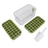 Ice Cubes Tray Easy Release 64 Grids Large Capacity 2 Layer Ice Maker Mould with Lid Bin Scoop for Cocktail Coffee