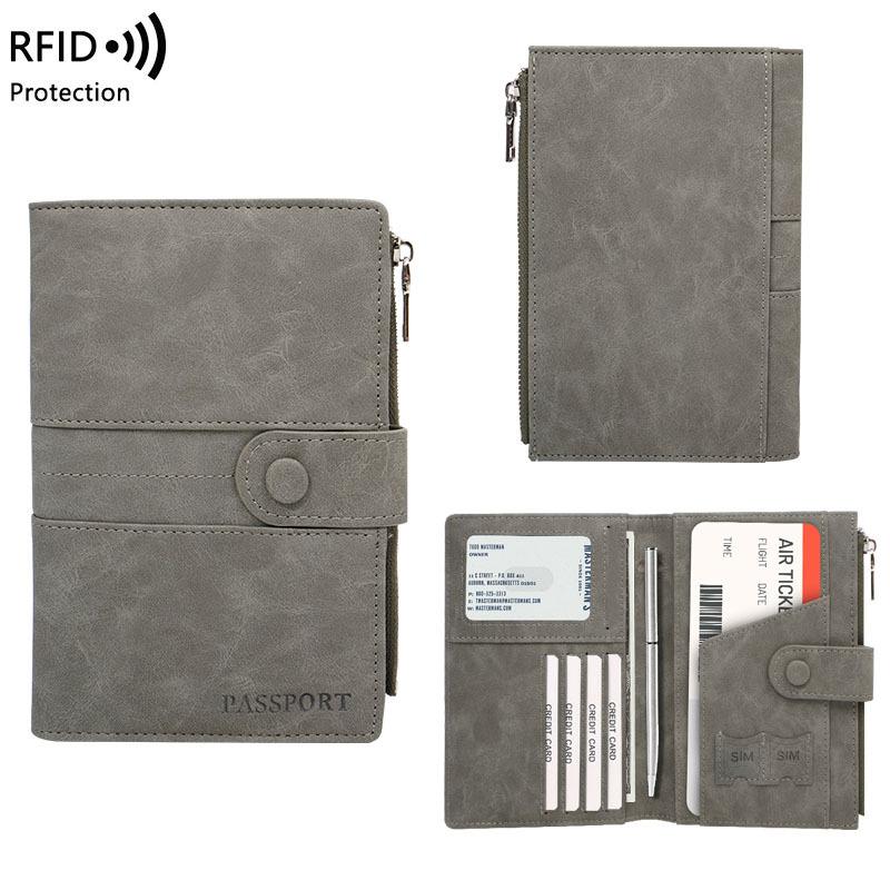 Женщины Мужчины ПУ RFID Обложка для паспорта Защита для паспорта Многофункциональный Кошелек для кредитных и удостоверяющих карт Водонепроницаемый Деловой Документ