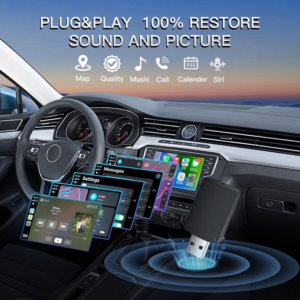 2025 Мини Беспроводной Адаптер CarPlay Смарт-бокс Car Play Донгл Bluetooth WiFi Быстрое Подключение Plug and Play Для OEM Проводного CarPlay Автомобиля