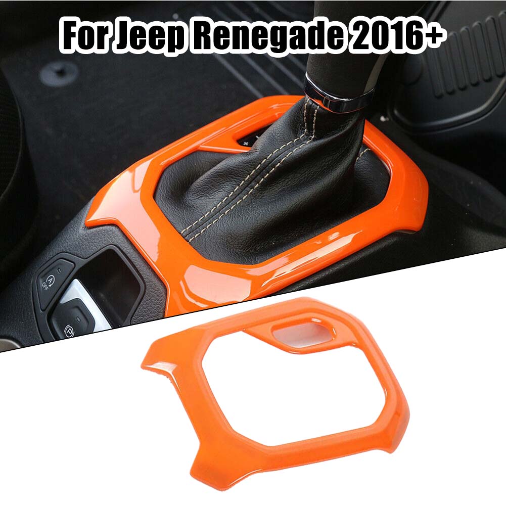 Car Center Console Shift Panel Cover Decoration ABS Plastic Orange For Jeep For RENEGADE 2016+ Auto Interior Accessories