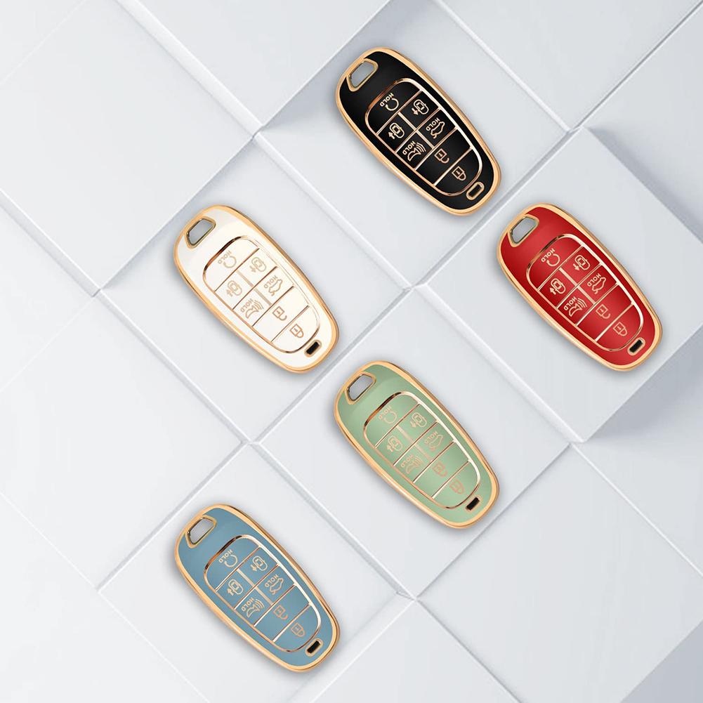 TPU Car Remote Key Case Cover Shell For Hyundai Tucson Santa Fe 2025 NEXO NX4 Atos Prime Solaris 2025 5 Button 7 Button