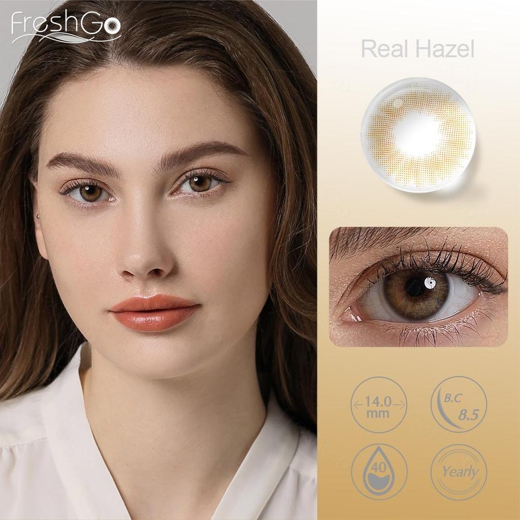 FreshGo Контактные линзы Natrual Color для глаз, косметика, серые контактные линзы для глаз, 1 пара цветных линз для ежегодных красавиц