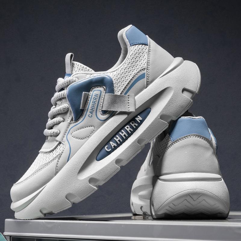 Мужскую обувь можно носить в любое время года, новая модная универсальная дышащая шнуровка с круглым носком, на толстой подошве, спортивная и для отдыха, цветная, удобная