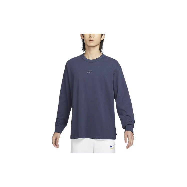 Nike Спортивная одежда премиум-класса, однотонный повседневный свитер свободного кроя с круглым вырезом, длинным рукавом, спущенными плечами, мужские топы DO7391-437