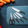 McCook 6-Piece Knife Set - Multifunctional santoku knife, gyuto knife, bread knife, paring knife, kitchen scissors, chef's knife, and vegetable knife