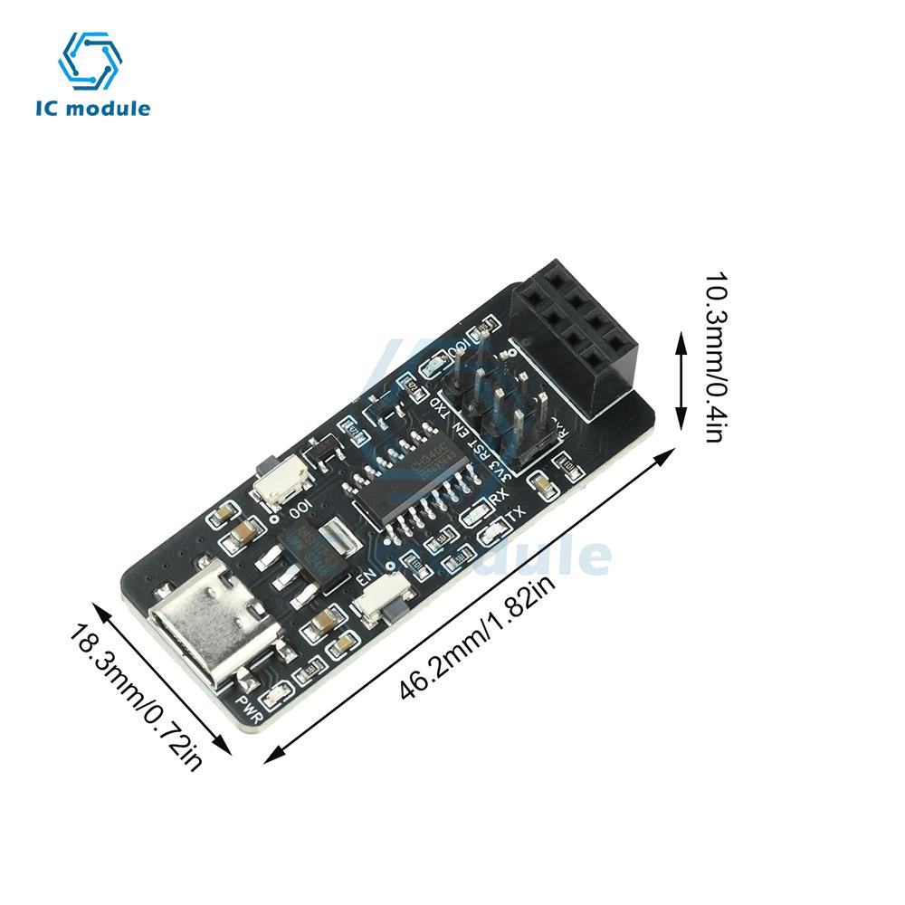 ESP-01/01S Esp8266 Serial Port To Wifi Module Adapter Board Wireless Transparent Transmission Module CH340 Type C