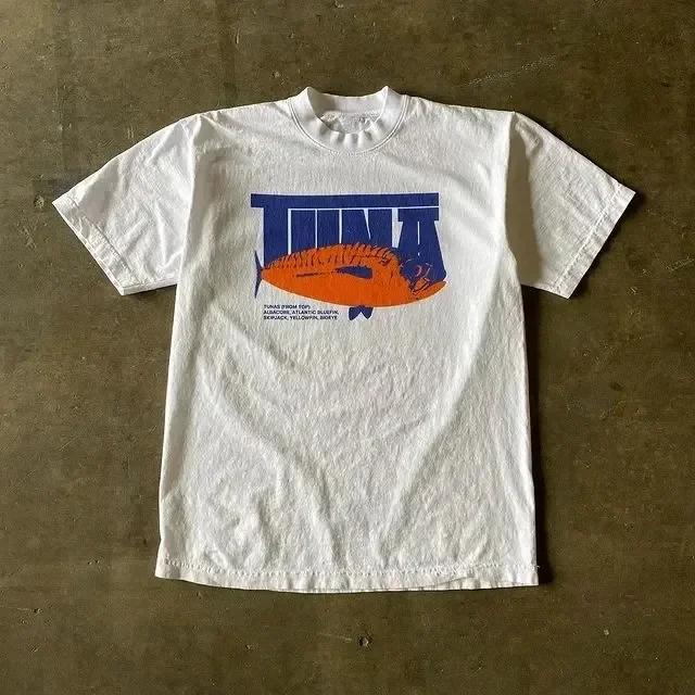 Летняя мода, тяжелая ретро мужская футболка с английскими буквами из 100% хлопка с принтом и круглым вырезом, высококачественная повседневная уличная футболка для фитнеса