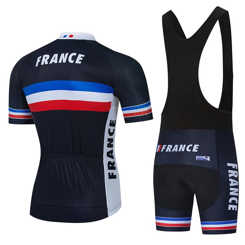 Team France Cycling Bib Sets MTB Uniform Summer Road Bike Jerseys Bicycle Clothing Men's Short Sleeve Maillot Racing Suit Outfit