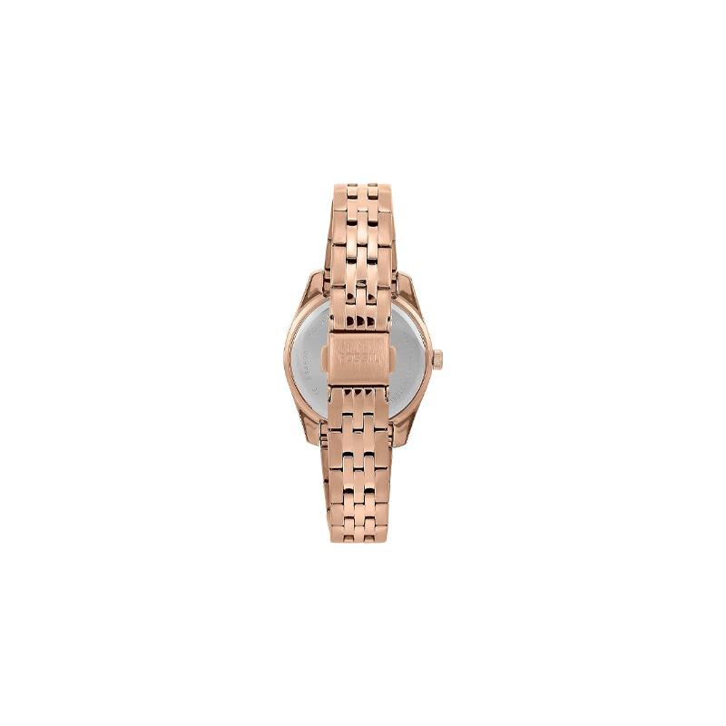 Fossil Наручные часы Кварцевый механизм Стальной ремешок 32 мм Золотой циферблат Женские часы Водонепроницаемость 50 м ES4898