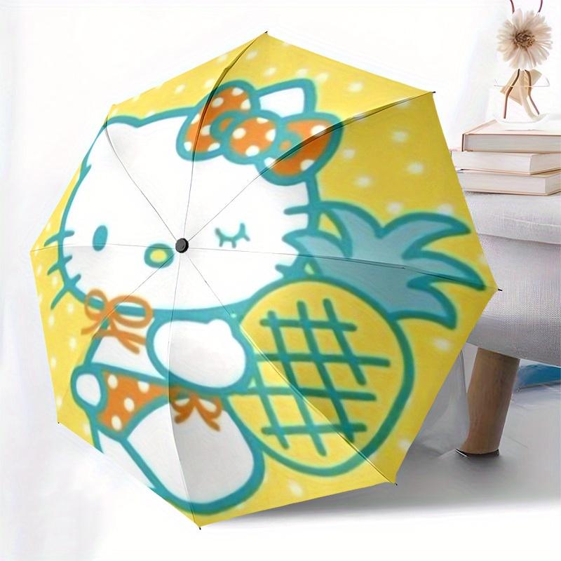 1pc Hello Kitty Pineapple Summer Umbrella with Plastic Handle,Suitable for All Seasons Home Travel Outdoor UmbrellaSanlio704