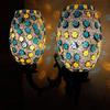Double Dome Glass Wall Lamp for Living & Home Decoration Turkish Lamp (multicolur, Bulb Not Included);Made In India