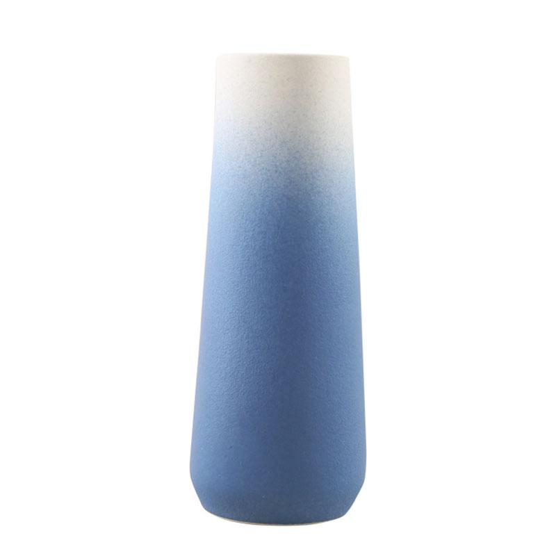 Colorful Gradient Ceramic Vase Cylinder Flower Pots Desk Decoration Flower Arrangement Modern Floral Vases Room Aesthetic Decor
