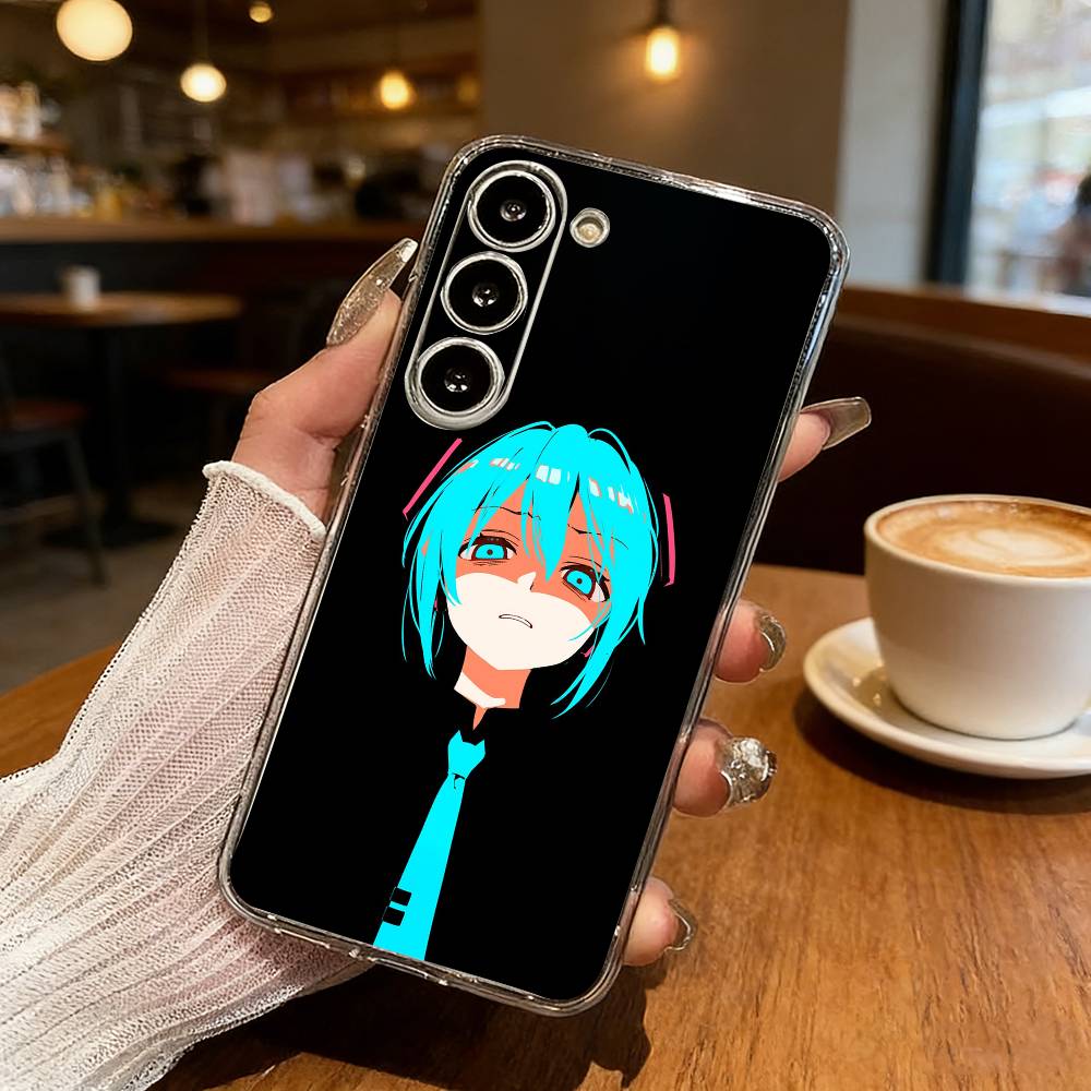 H-Hatsune Аниме Мику Чехол для телефона Samsung Galaxy S24 S25 S23 S22 S21 Plus S24 S25 Прозрачный чехол-бампер