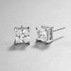 Silver CZ Stud Earrings Round Princess Cut Fashion Jewelry Women Accessories 925 Sterling Silver Ear Rings