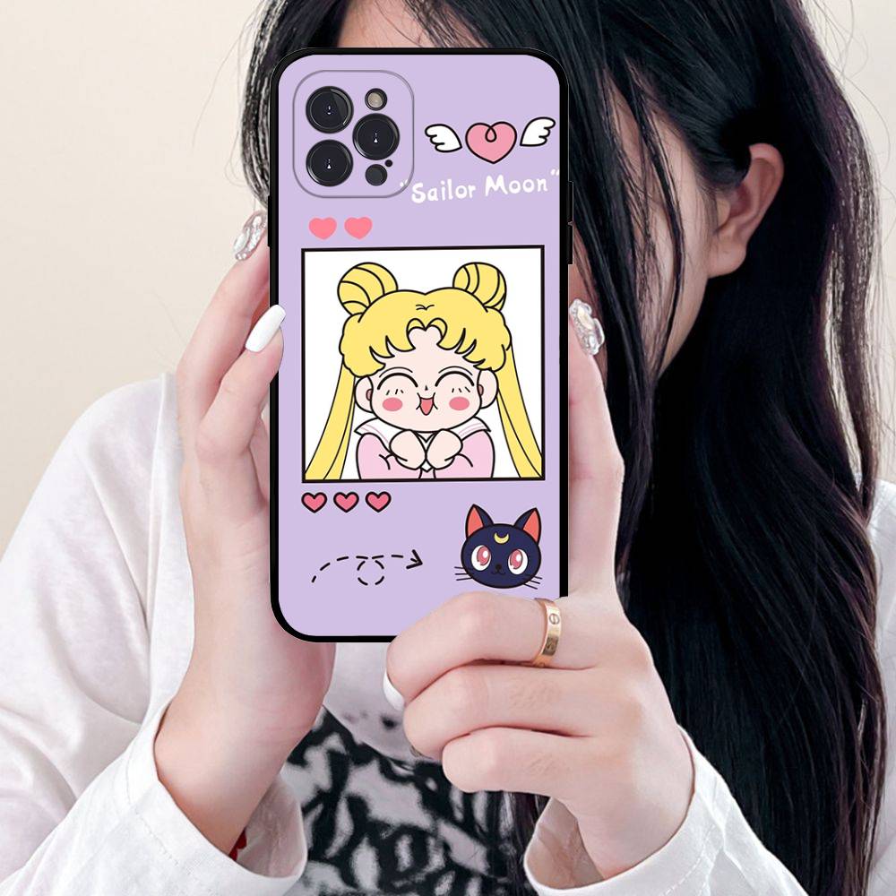 Чехол для телефона S-Sailors Anime Moon для iPhone 17 16 15 14 13 12 Mini 11 Pro Plus Мягкий силиконовый чехол