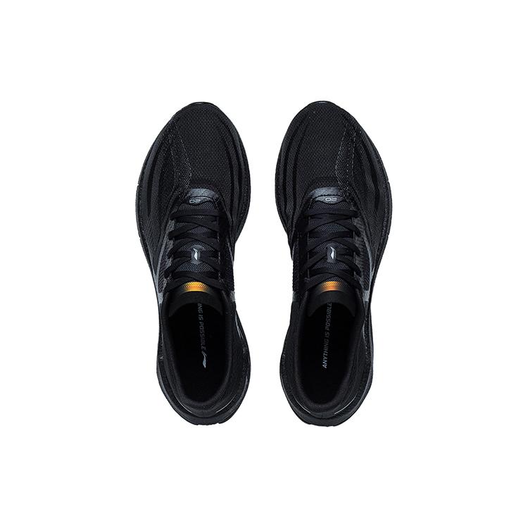 Li Ning Super Light 20 Модные износостойкие дышащие низкие мужские кроссовки для бега Чистый черный ARBT001-7