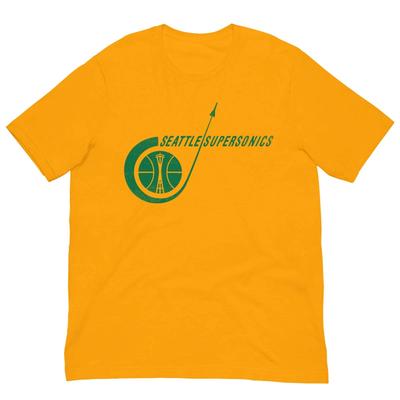 Ретро Графическая Футболка Винтажная Баскетбольная НБА Логотип Seattle Supersonics