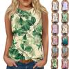 Women's Fashionable Casual Floral Print Round Neck Sleeveless T-shirt Top