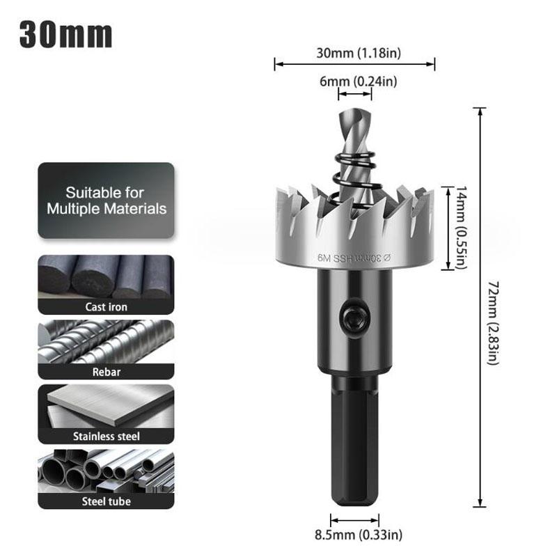 Сверло из быстрорежущей стали, кольцевая пила, биметаллический резак для алюминия, железа, нержавеющей стали, DIY резак по дереву, комплект кольцевой пилы из быстрорежущей стали