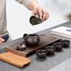 Ceramic Purple Sand Tea Set Portable Outdoor Travel Tea Pot and Cups Set with Towel Tea Canister and Carry Bag