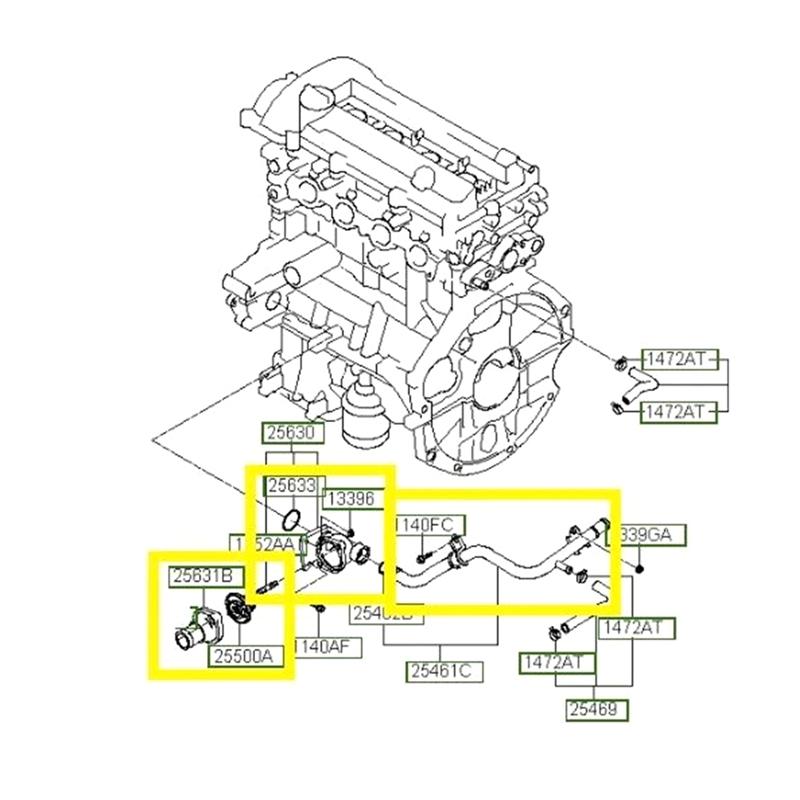 Durable-Thermostat Housing&Coolant Pipe Kit For Hyundai I10 I20 2007- 2545003002 2563003100 256312B001 255002B000