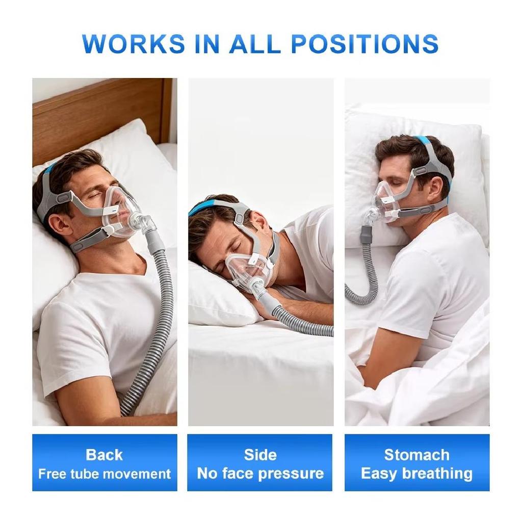 Face CPAP Masks with Headgear Replacement Frame System for AirFit/AirTouch F20 Full Cover Assembly Set Includes Elbow Cushion 3